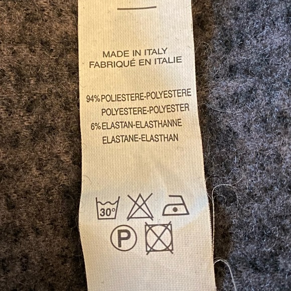 SAGA O/S Charcoal/Black Nubby Knit Wrap Scarf Sweater Jacket - Picture 6 of 7